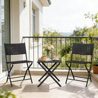 NAYSAYE Folding Patio Bistro Set Rust Resistant Steel Space Saving Outdoor Furniture for Garden Balcony, 18.1*18.1*19.5