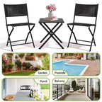 NAYSAYE Folding Patio Bistro Set Rust Resistant Steel Space Saving Outdoor Furniture for Garden Balcony, 18.1*18.1*19.5