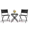 NAYSAYE Folding Patio Bistro Set Rust Resistant Steel Space Saving Outdoor Furniture for Garden Balcony, 18.1*18.1*19.5