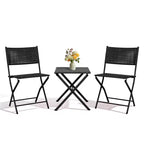 NAYSAYE Folding Patio Bistro Set Rust Resistant Steel Space Saving Outdoor Furniture for Garden Balcony, 18.1*18.1*19.5