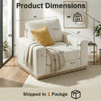 Dyonery 42 Accent Chair for Living Room,Oversized Wide Single Sofa Chair,Chenille Fabric Armchair,Solid Wood Frame,Spring Cushions,Easy Assembly