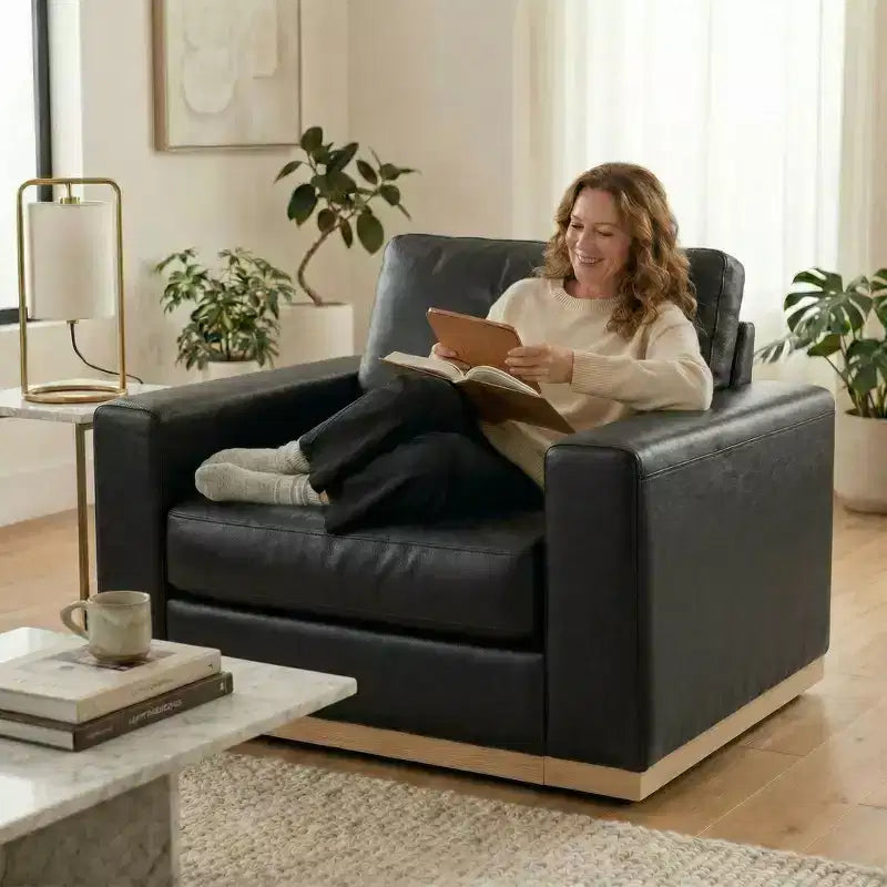 Dyonery 42 Accent Chair for Living Room,Oversized Wide Single Sofa Chair,Chenille Fabric Armchair,Solid Wood Frame,Spring Cushions,Easy Assembly