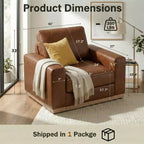 Dyonery 42 Accent Chair for Living Room,Oversized Wide Single Sofa Chair,Chenille Fabric Armchair,Solid Wood Frame,Spring Cushions,Easy Assembly