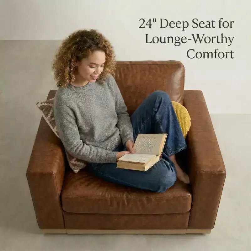 Dyonery 42 Accent Chair for Living Room,Oversized Wide Single Sofa Chair,Chenille Fabric Armchair,Solid Wood Frame,Spring Cushions,Easy Assembly