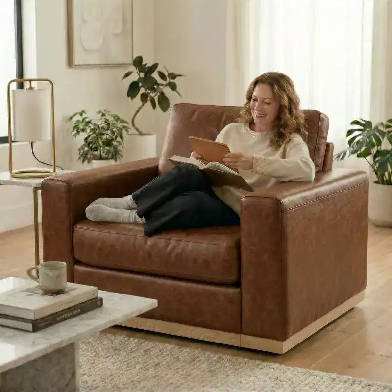 Dyonery 42 Accent Chair for Living Room,Oversized Wide Single Sofa Chair,Chenille Fabric Armchair,Solid Wood Frame,Spring Cushions,Easy Assembly