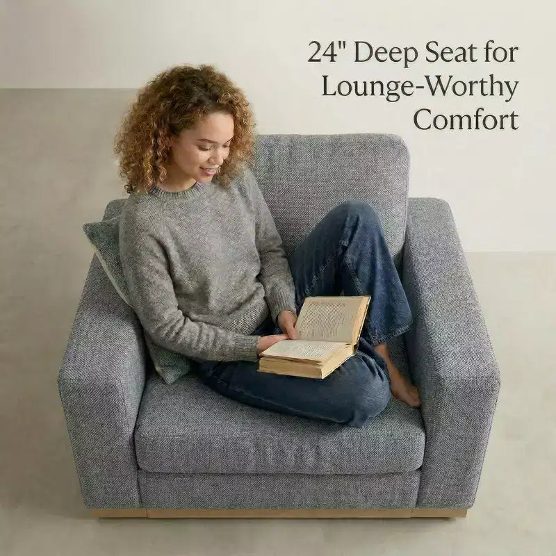 Dyonery 42 Accent Chair for Living Room,Oversized Wide Single Sofa Chair,Chenille Fabric Armchair,Solid Wood Frame,Spring Cushions,Easy Assembly