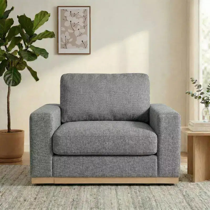 Dyonery 42 Accent Chair for Living Room,Oversized Wide Single Sofa Chair,Chenille Fabric Armchair,Solid Wood Frame,Spring Cushions,Easy Assembly