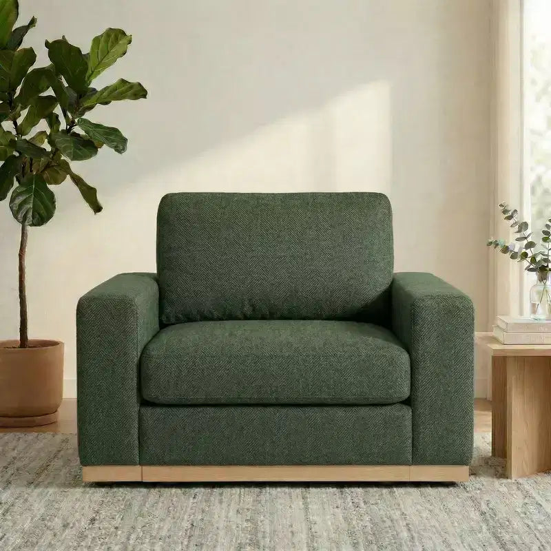 Dyonery 42 Accent Chair for Living Room,Oversized Wide Single Sofa Chair,Chenille Fabric Armchair,Solid Wood Frame,Spring Cushions,Easy Assembly