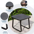 Garvee 3 Piece Outdoor Rocking Bistro Set, Textilene Fabric Small Patio Furniture Set with Iron Armrests and Coffee Table for Lawn, Porch