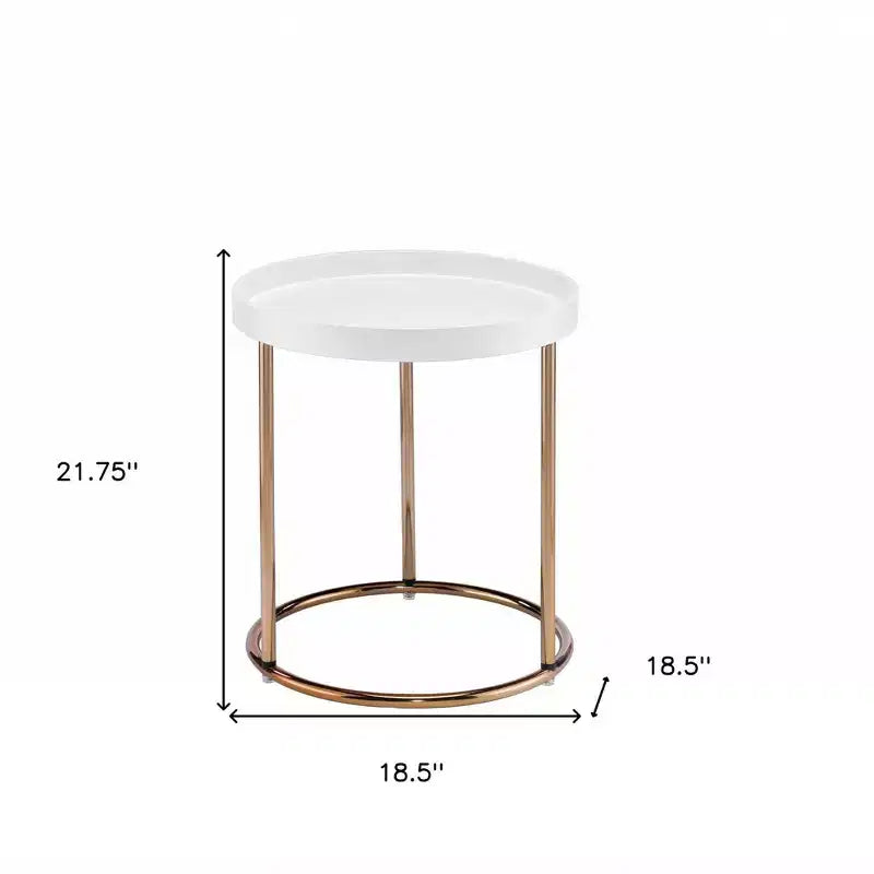 22 Copper And Round End Table