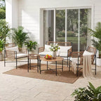 LAUSAINT HOME Patio Furniture Set, Outdoor Wicker Conversation Set with 2 PE Rattan Armchairs, 1 Loveseat with Cushions