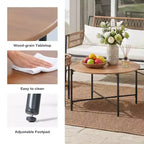 LAUSAINT HOME Patio Furniture Set, Outdoor Wicker Conversation Set with 2 PE Rattan Armchairs, 1 Loveseat with Cushions