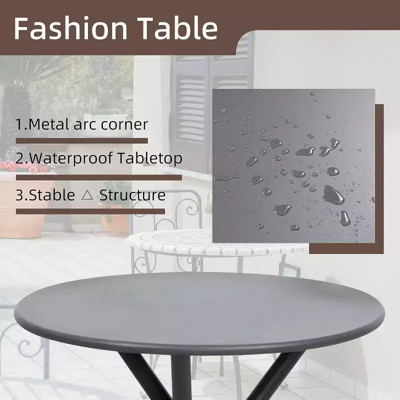 3 Pieces Outdoor Patio Bistro Sets, Textilene Fabric Conversation Small Furniture Set for Lawn,Garden,Balcony