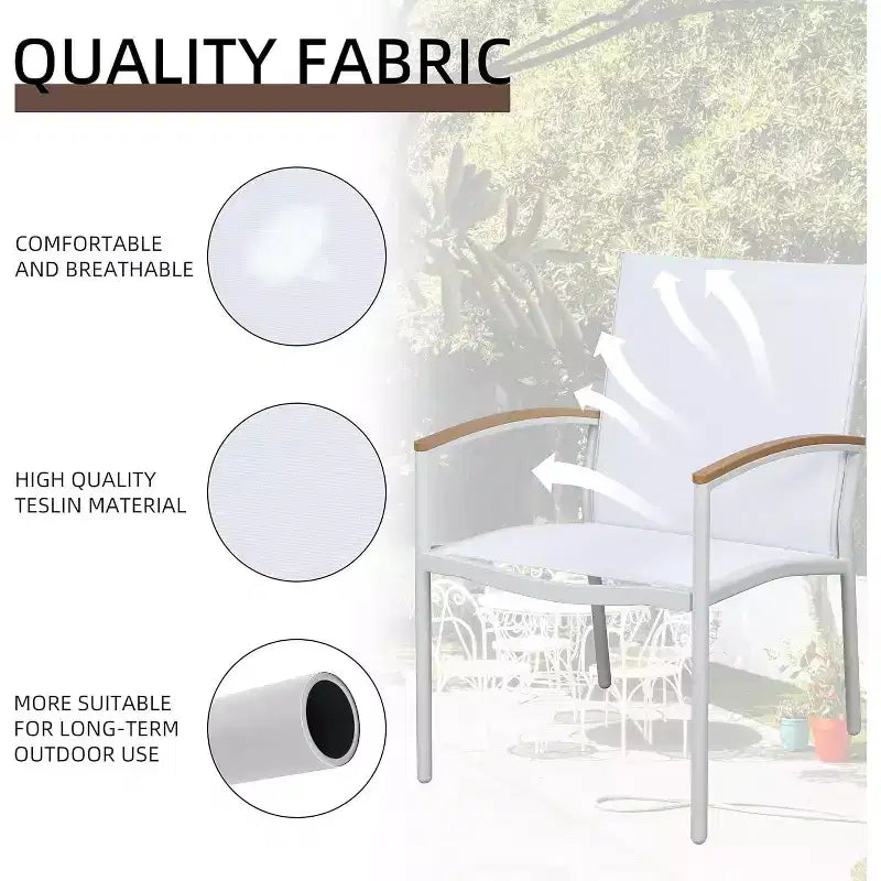 3 Pieces Outdoor Patio Bistro Sets, Textilene Fabric Conversation Small Furniture Set for Lawn,Garden,Balcony