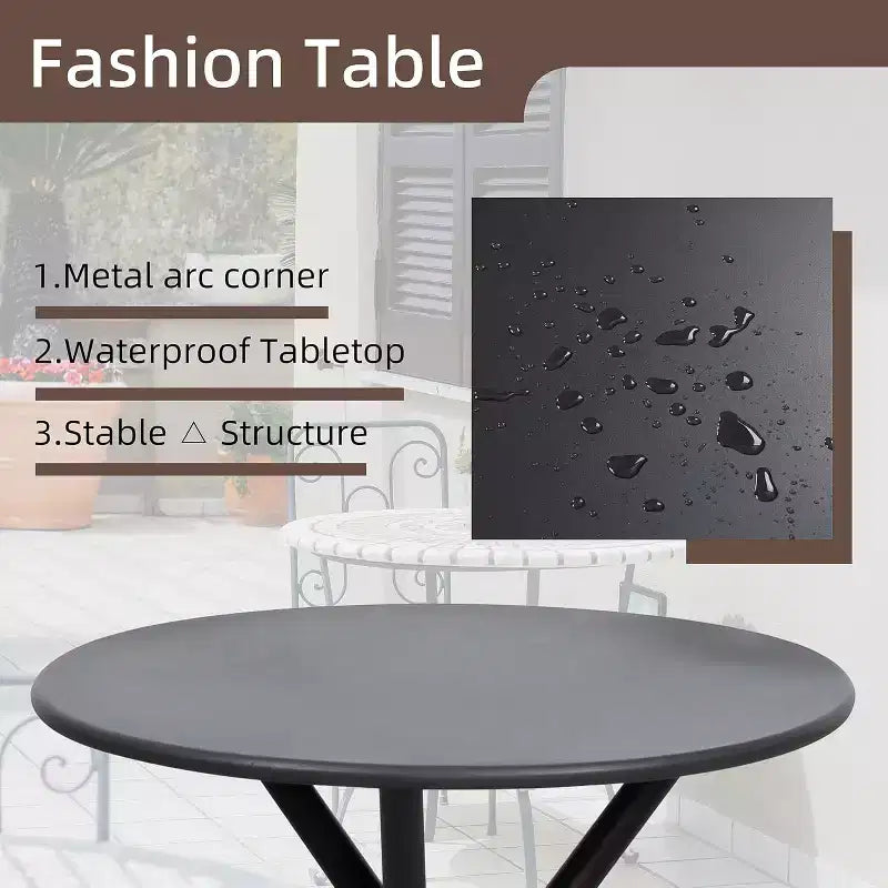 3 Pieces Outdoor Patio Bistro Sets, Textilene Fabric Conversation Small Furniture Set for Lawn,Garden,Balcony