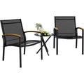 3 Pieces Outdoor Patio Bistro Sets, Textilene Fabric Conversation Small Furniture Set for Lawn,Garden,Balcony