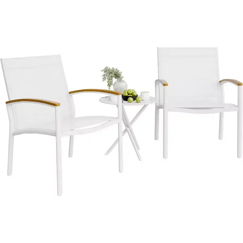3 Pieces Outdoor Patio Bistro Sets, Textilene Fabric Conversation Small Furniture Set for Lawn,Garden,Balcony