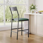 Modern PU Leather Bar Stools  24'' Counter Height, Curved Backrest & Footrest, Upholstered, 300 lb Capacity for Home Office