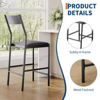 Modern PU Leather Bar Stools  24'' Counter Height, Curved Backrest & Footrest, Upholstered, 300 lb Capacity for Home Office