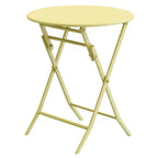 MAYEERTY 3 Piece White Foldable Patio Bistro Set, Round Table & Chairs