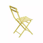 MAYEERTY 3 Piece White Foldable Patio Bistro Set, Round Table & Chairs