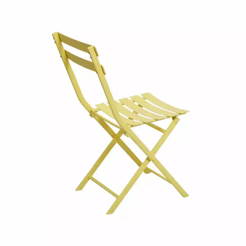 MAYEERTY 3 Piece White Foldable Patio Bistro Set, Round Table & Chairs