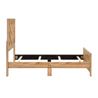 GDFStudio Hudson Rustic Wood Panel Bed Frame Chevron Pattern Headboard and Footboard