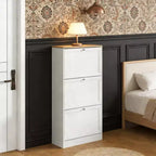 Shoe Cabinet with 3 Flip Drawers - Modern Narrow Shoe Storage for Entryway, 12-18 Pairs