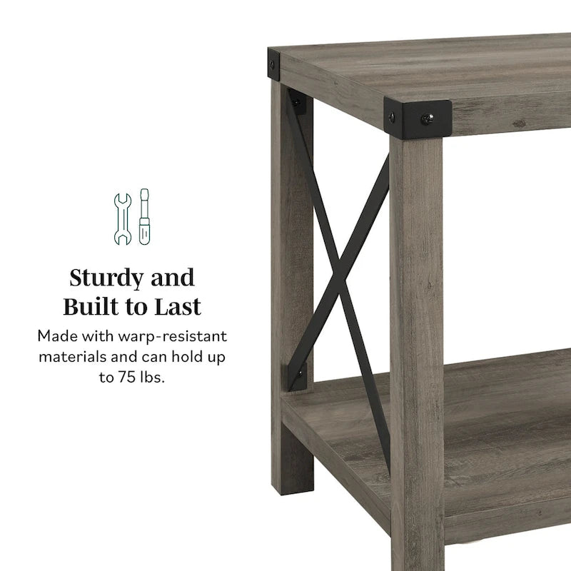 Middlebrook Kujawa 18-inch X-side Accent Table