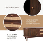 Modern Farmhouse Rattan TV Stand