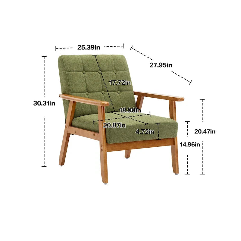 28.74 Tufted Accent Chair with Solid Wood Frame