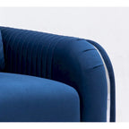 Blue 38 Modern Velvet Accent Chair with Polished Chrome Trim Legs