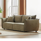 Light Green 88 Chenille 3-Seater Sofa with 2 Extra Pillows and Thickly Padded Seat