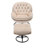 Beige Modern 31.7 Swivel Accent Chair with Ottoman