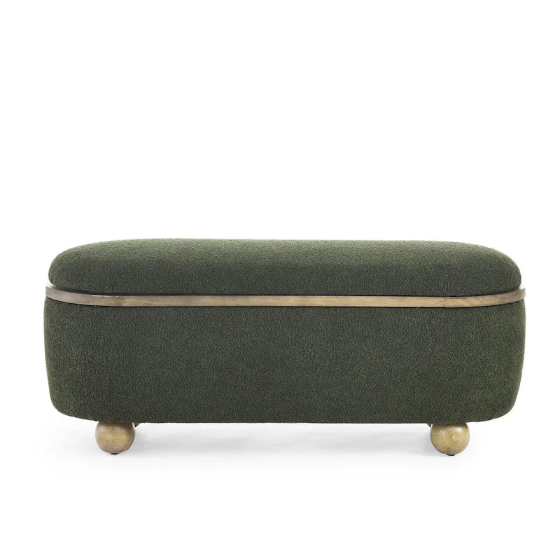 Storage Ottoman Bench, Upholstered End of Bed Ottoman Bench with Storage and Seating, Large Blanket Storage Bench for Foot Rest