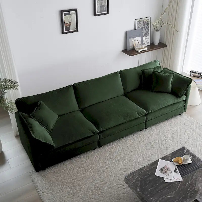 2-Piece Chenille Sectional Sofa Set for Living Room