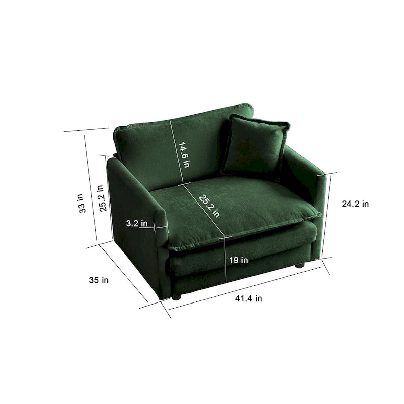 2-Piece Chenille Sectional Sofa Set for Living Room