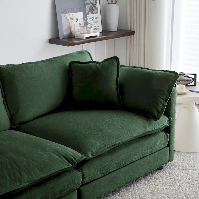 2-Piece Chenille Sectional Sofa Set for Living Room