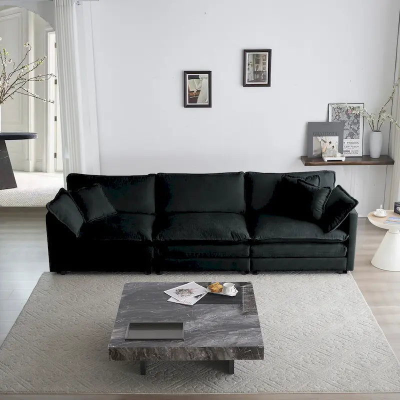 2-Piece Chenille Sectional Sofa Set for Living Room