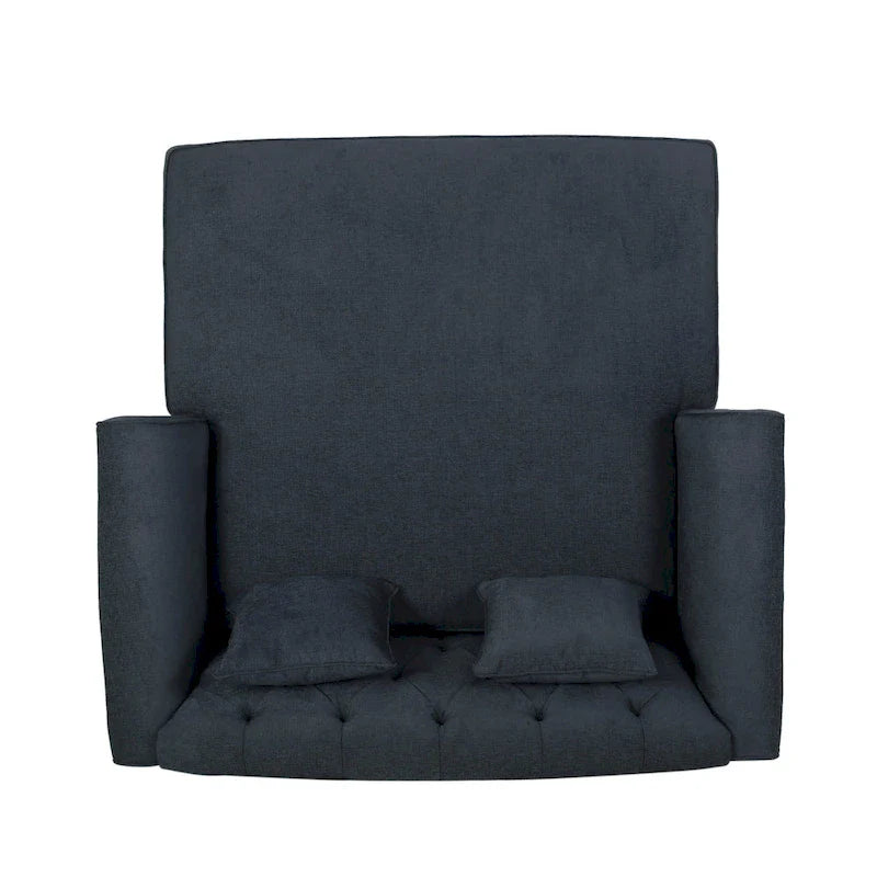 66 Upholstered Loveseat Chaise Lounge Chair with Birch Legs