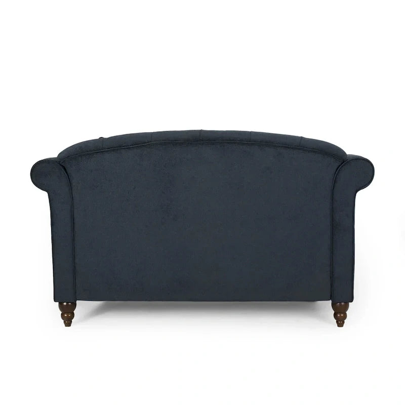 66 Upholstered Loveseat Chaise Lounge Chair with Birch Legs
