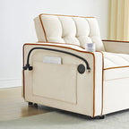 foldable sofa bed , modern sofa sofa velvet pull-out bed, adjustable back and with USB port and ashtray and swivel phone stand