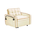 foldable sofa bed , modern sofa sofa velvet pull-out bed, adjustable back and with USB port and ashtray and swivel phone stand
