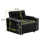 foldable sofa bed , modern sofa sofa velvet pull-out bed, adjustable back and with USB port and ashtray and swivel phone stand