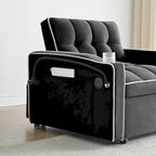 foldable sofa bed , modern sofa sofa velvet pull-out bed, adjustable back and with USB port and ashtray and swivel phone stand