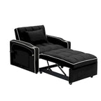 foldable sofa bed , modern sofa sofa velvet pull-out bed, adjustable back and with USB port and ashtray and swivel phone stand