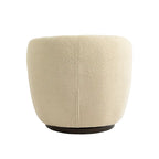 Beige 37.2 Upholstered Swivel Barrel Chair with Storage and Ergonomic Design