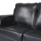 80 Modern Faux Leather 3-Seater Sofa with Birch Legs and Nailheads