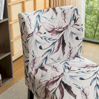 PUrple Floral 29.13 Upholstered Accent Chair with Wood Legs