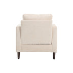 Beige 29.53 Chenille Upholstered Arm Chair with Solid Wood Frame and Cushions